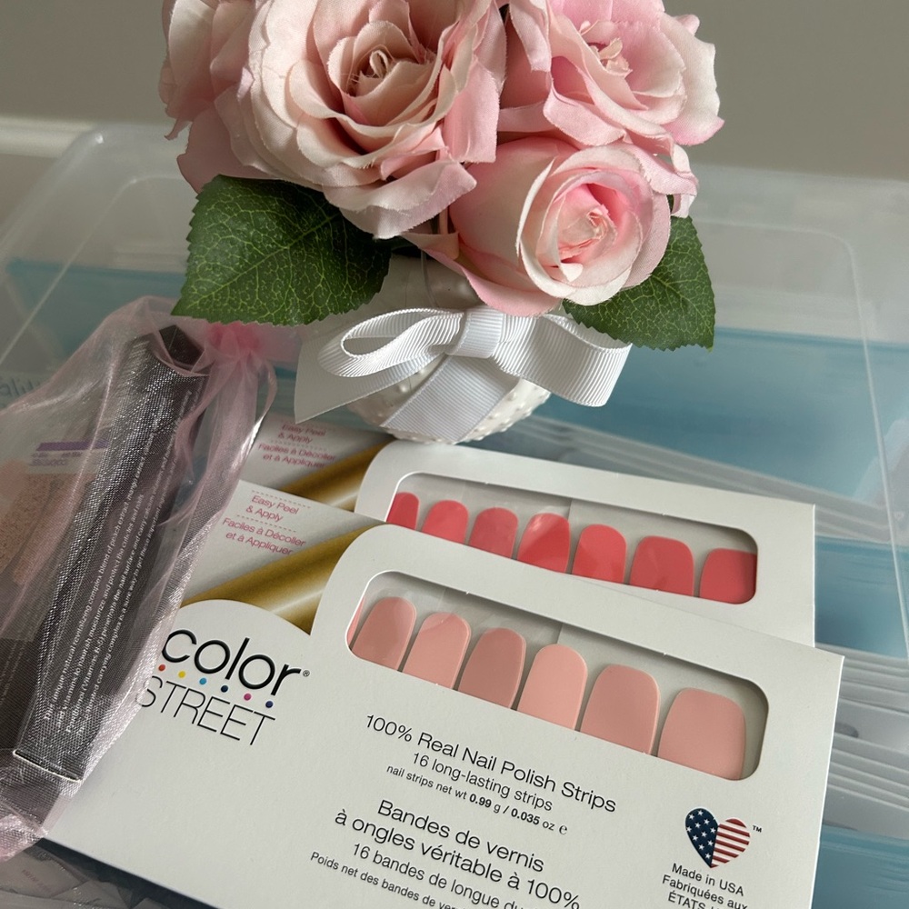 Color Street Blush and Coral Nail Strips